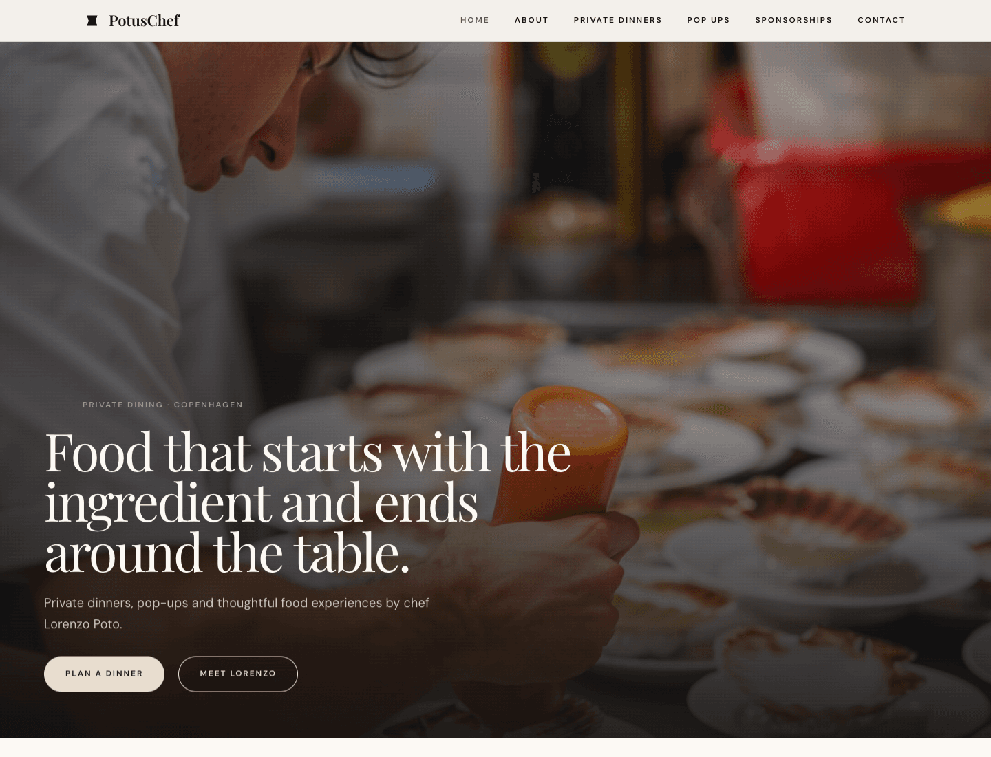Current PotusChef homepage
