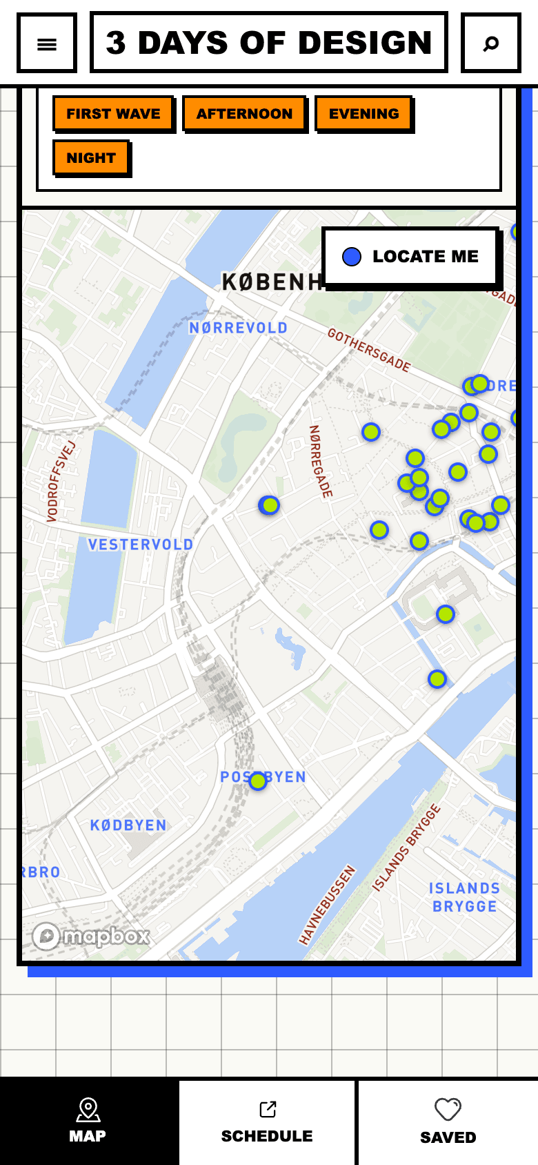 3Days on a phone: the event map of Copenhagen